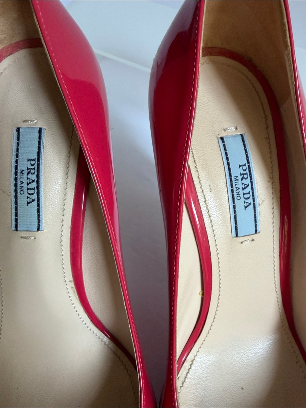 Prada Patent Leather Open-Toe Pumps in Hot Pink 8.5 - Picture 3 of 12